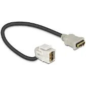 DeLOCK 86326 HDMI-kabel HDMI Aansluitkabel HDMI-A-bus 0.3 m Wit, Zwart Vergulde steekcontacten