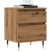 vidaXL Nachtkastjes 2 st 40x35x50cm bewerkt hout artisanaal eikenkleur