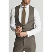 Reiss Dome Waistcoat — Horsehoe Formation Maat: 42 | Gilets Outlet | Heren | Bruin