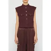 10DAYS Cropped Twill Gilet Maat: M | Gilets Outlet | Dames | Paars