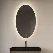 Gliss Design Badkamerspiegel gliss oval verticaal led verlichting met spiegelverwarming 100x60 cm
