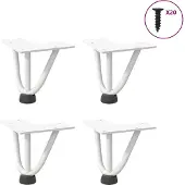 vidaXL Haarnadelpoten voor Salontafel 4 st 10 cm massief staal wit