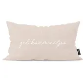 Label2X Kussen geluksmomentjes beige