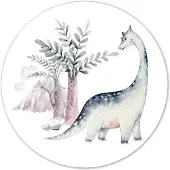 Label2X Muurcirkel kids dino world