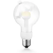 Home Sweet Home Design LED Lichtbron Move Me - Wit - G80 Umbrella LED lamp - 8/8/13.7cm - Met verstelbare diffuser via magneet - geschikt voor E27 fitting - 3W 220lm 2700K - warm wit licht