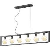 Home Sweet Home hanglamp Fito 6L rechthoek vlak - zwart