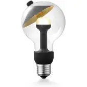 Home Sweet Home Design LED Lichtbron Move Me - Zwart/Goud - G80 Cone LED lamp - 8/8/13.7cm - Met verstelbare diffuser via magneet - geschikt voor E27 fitting - 3W 220lm 2700K - warm wit licht