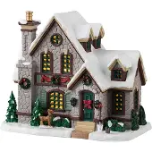 Lemax White Christmas 15x24x21 cm Kersthuisje