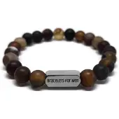 Fashion Jewelry Armband Heren - Natuursteen - Coffee & Cream - Medium 17cm