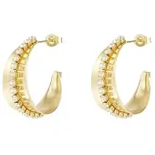 Yehwang Sparkle & shine - hoops - oorbellen met steentjes - Goud- Stainless Steel- Cadeau voor haar- Cadeau tip