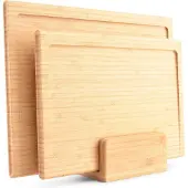 Ona Snijplank 30,5x23xH2cm/35,5x28xH2cm met houder Bamboo - set/2