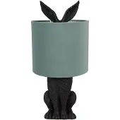 Clayre & Eef Tafel lamp, konijn, Ø 20x43 cm, zwart, groen, kunststof