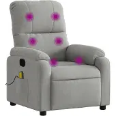 vidaXL Massagestoel microvezelstof lichtgrijs