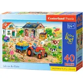 Castorland , Leven op de boerderij, 40 MAXI stuks, 40 stuks, Animatie, 4 jaar/jaren