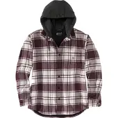 Carhartt Flannel-Fleece, shirt/jack met capuchon ,Grijs/Donkergrijs (Elm) ,M