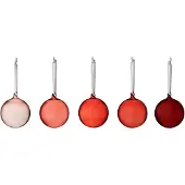 Iittala kerstbal glas 80 mm 5-pack Rood