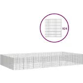 vidaXL Dierenverblijf 24 panelen 54x60 cm gegalvaniseerd ijzer
