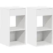 vidaXL Nachtkastjes 2 st met lade 35x34x66,5 cm wit