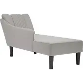 vidaXL Chaise longue met rechterarmleuning stof wolk grijs