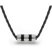 SERASAR Heren Lederen Ketting [Solid] - Zilver 50cm - Hals Sieraden Hanger
