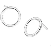 The Jewelry Collection oorknoppen rondje zilver gerhodineerd 1324178