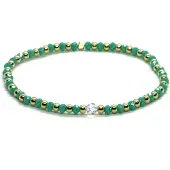 Heaven Eleven Meisjes armband swarovski goud rvs turkoois 3 mm