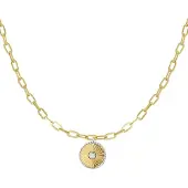 Yehwang Link chain met bedel - Ketting met hanger- Chain- Goudkleurig- Goud- Stainless Steel- Cadeau voor haar- Cadeau tip