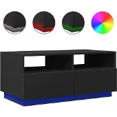 vidaXL Salontafel met LED-verlichting 90x49x40 cm zwart