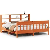 vidaXL Bedframe zonder matras massief grenenhout wasbruin 200x200 cm