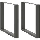 vidaXL Eettafelpoten 2 st U-vormig 80x(72-73) cm staal antraciet