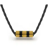 SERASAR Mannen Lederen Ketting [Solid] - Goud 50cm - Vriendje Cadeau Idee