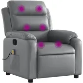 vidaXL Massagestoel verstelbaar kunstleer grijs