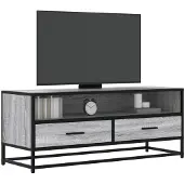 vidaXL Tv-meubel 100x34,5x40 cm bewerkt hout metaal grijs sonoma eiken