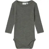Name it Body met lange mouwen NBMWANG WOOL NEEDLE LS BODY SOLID NOOS