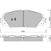 AISIN BPTO-1011 Remblokken