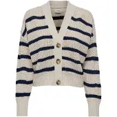 ONLY Gebreid vest 'ONLCarol' donkerblauw / taupe
