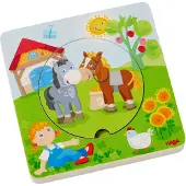 Haba houten puzzel boerderijwereld 5 stukjes