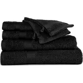 Tiseco HOME STUDIO - Badlaken RIVA - SET/3 - 100% katoen - 450 g/m² - 100% katoen - superzacht en zeer absorberend - 70x140 cm - Zwart