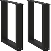 vidaXL Salontafelpoten 2 st U-vormig 38x(42-43) cm staal zwart