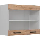 Vicco R-Line Glazen keukenkast – 80 cm Krachtige eik goud