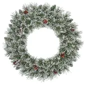 Black Box Vandans kerstkrans | groen met bevroren details & dennenappels | 60cm