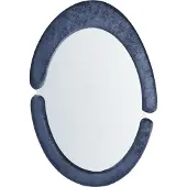 Beliani MASSAY - Wandspiegel - Donkerblauw - Fluweel