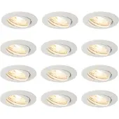 QAZQA Set van 12 inbouwspots wit GU10 35mm - Edu