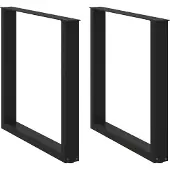 vidaXL Eettafelpoten 2 st U-vormig 90x(72-73) cm staal zwart