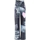 Winshape Sportbroek 'CUL101C' grijs / grey denim / rosa / wit
