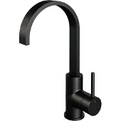 Brauer Wastafelmengkraan black edition coldstart opbouw hoog plat gebogen ronde hendel mat zwart