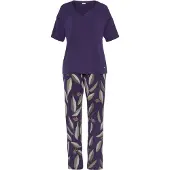 LASCANA Pyjama beige / olijfgroen / donkerlila / oudroze