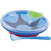Nuby Warmhoudkom m. Lepel - Blauw - - OneSize - Kommen