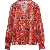 s.Oliver Blouse donkeroranje / zwart / wit