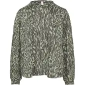 QS Blouse kaki / pastelgroen